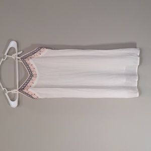 NWT Boho Francesca's white embroidered tie strap mid length size S dress